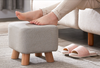 Fabric Rest Stool Wooden Footstool Chair Ottoman Rest Padded Top Pouffe Square