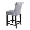 New Vintage Crushed Velvet Bar Stool Kitchen Ring Knocker Back Rivet Chair Seat