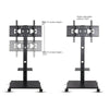 32"-70" Wheeled TV Mobile Floor Stand Moving Cart Mount Height Adjustable 30KG
