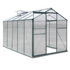 4x6/6x6/8x6/10x6FT Greenhouse Polycarb Panel Aluminium Frame Slid Door + Base