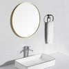 XL Round Wall Mounted Bathroom Mirror Makeup Dressing Mirror Brushed Metal Frame