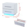2 Drawers LED Light Bedside Table Side Nightstand Storage Organiser High Gloss