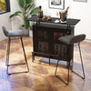 4-Tier Home Bar Table Industrial Metal Wine Bar Cabinet w/ 2 Storage Shelves