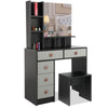 Dressing Table With Mirror Modern Makeup Desk Bedroom Vanity Table Set + Stool