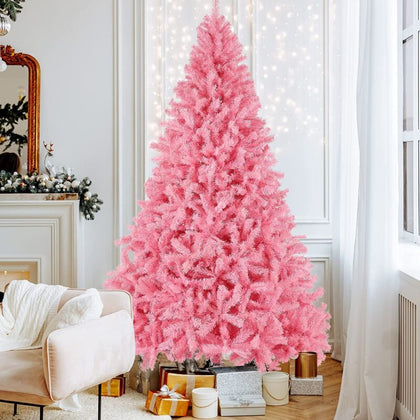 Decorative Pink Artificial Christmas Tree Xmas Full Tree Mall Seasonal Holiday
