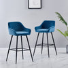 1/2X Bar Stools Velvet Breakfast Chair Kitchen High Counter Stool Pub Restaurant