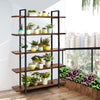 5-Tier Industrial Bookshelf Vintage Bookcase Wooden ladder shelf plant stand