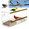 Strong Window Bird Feeder Acrylic Table Hanging Feeder Station w / Dry Seed Tray
