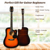 Classic Acoustic Guitar Professional Cutaway Folk Guitar W/ Multiple Accessories