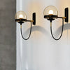 Glass Ball Wall Light Spherical LED Wall Lamp Vintage Industrial Loft Bar Sconce