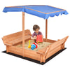 Kids Foldable Cabana Sandbox Outdoor Toy Sand Sandbox Garden Pit with Canopy