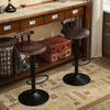 2 PU Breakfast Bar Stools Leather Seat Pub Style Vintage Wood Swivel Adjustable