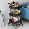 3 Tier Kitchen Storage Trolley Cart Utility Rolling Rack Tray Shelf on Wheels