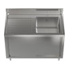 Stainless Steel Commercial Kitchen Sink Storage Cabinet 1.0 Bowl & LHD Platform