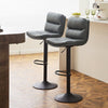 Set of 2 Bar Stools Breakfast Stools With Foot Rest Swivel Gas Lift Modern Grey