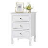 Bedside Table Nightstand of 3 Drawers Large End Table Bedroom Cabinet White