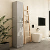 Grey 1.9M Tall Bathroom Cabinet Cupboard Storage Unit High Gloss 2 Doors UK