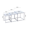 Marble Pattern Nest Of 3 Coffee Table Nested Tables Side Sofa End Nesting Tables