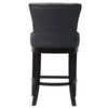 Kitchen Counter Chair Dark Grey Seat Button Studded High Pub Bar Stools Wingback