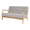 Upholstered Armchair Linen Sofa Couch Wood Frame Chair Matched Table Living Room