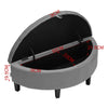 Semi Round Ottoman Storage Stool Bench Bed End Chair Footstool Blanket Chest Box
