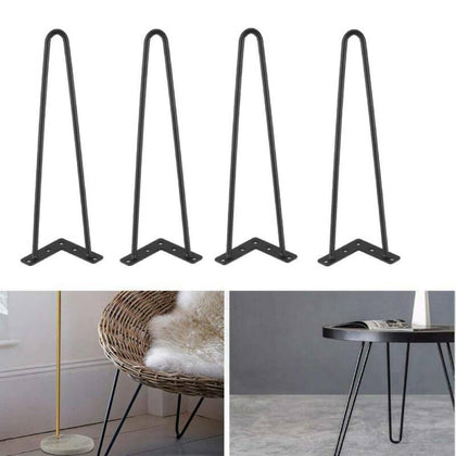 New 16inch Hairpin Legs Hair Pin Legs Set for Furniture Bench Desk Table Metal