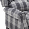 Grey Check Recliner Chair Padded Seat Fireside Armchair Lounge Sofa Tartan Chair