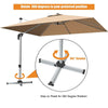 3M Patio Offset Umbrella Cantilever Parasol w/ Cross Base Tilting Market Parasol