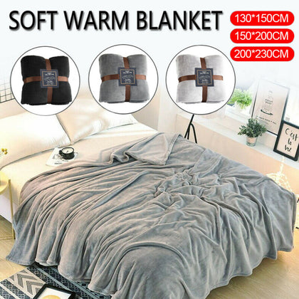 Cosy Blanket Faux Fur Fleece Throw Sofa Bed Mink Soft Warm Single Double &King