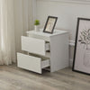 2 Drawers White Bedside Cabinet Storage Nightstand Bedroom Chest Of Drawers