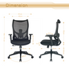 Office Chair Ergonomic Mesh Back Adjustable Height PC Chair Home Office Black