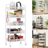 5 Tiers Shelf Salon Beauty Trolley Spa Storage Rolling Cart for Kitchen Bathroom