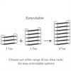 5 Tier Shoe Rack Extendable Organiser For 25 Pairs Shoes Space Saver Waterproof
