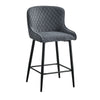 Set of 2 Bar Stools Velvet Modern Bar Chairs Metal Legs Home Kitchen Dining Room
