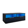 Modern TV Stand White/Black High Gloss Unit Cabinet LED RGB Lights with Drawers