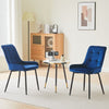 2x Blue Dining Chairs Velvet High Back Padded Seat Dining Room Chairs Modern