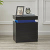 High Gloss LED Bedside Cabinet Tables Nightstand 2 Drawers Bedroom Lamp table