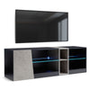 LED TV Cabinet TV Stand TV Unit 140cm with 5 Open Compartments 1 Door RGB Lights