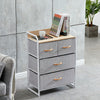 Fabric Bedside Cabinet Table Metal Frame Storage Unit Organiser Chest of Drawers