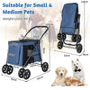 Folding Pet Stroller Dog Cat Stroller Portable Travel Pet Cart for S/M Size Pet