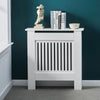 Modern Radiator Cover Cabinet MDF Vertical Slat Shelve Home Furniture White
