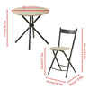 Round Dining Room Table and Folding Chairs Set of 4 for Small Space