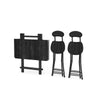 Folding Side Dining Table 2/4/6 Chairs Foldable Design Wood Grain Dinette Stools