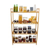 Exquisite Bamboo Shelf Kitchen Bathroom Shelf Flower Stand Storage Shelving Unit