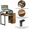 Computer Writing Desk Table with 4-Cube Bookcase & 24.2" Slide-out Keyboard Tray