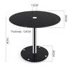 Black Tempered Glass Table Top Dining Coffee Garden SideEnd Table Desk Metal Leg