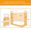 Bluetooth Bathroom Mirror with LED Light 3 Colors Touch Sensor Demister Pad