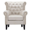 Chesterfield Queen Anne Style Armchair Lounge Sofa Deep Button Chair Fabric Seat