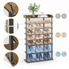 7 Tier Shoe Rack Vertical Tall Storage Shelf Unit Cabinet Organizer Rustic Brown