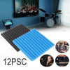 48pcs Blue&Black Studuio Soundproofing Acoustic Wedge Foam Tiles Wall Panels UK